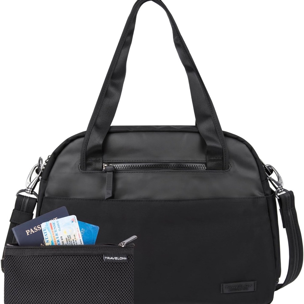Travelon Sleek Black Medium Travel Tote